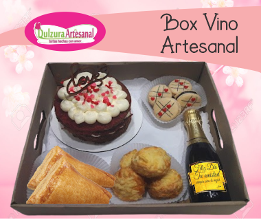 Dulzura Artesanal Cali, caja de vino artesanal con snack salados, ideal para ocasiones especiales y regalos empresariales en Cali | Pedidos al Cel. 315 445 5977